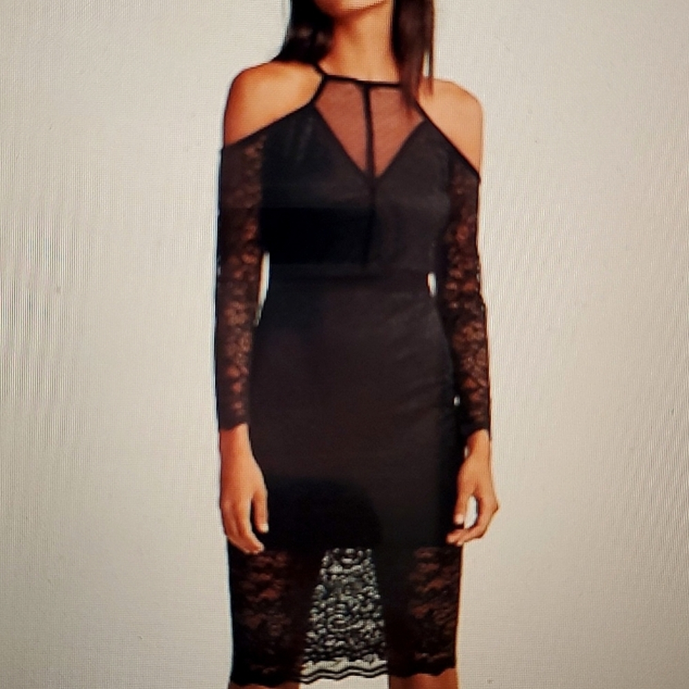 EXPRESS BLACK LACE DRESS, SIZE 6 OR MEDIUM